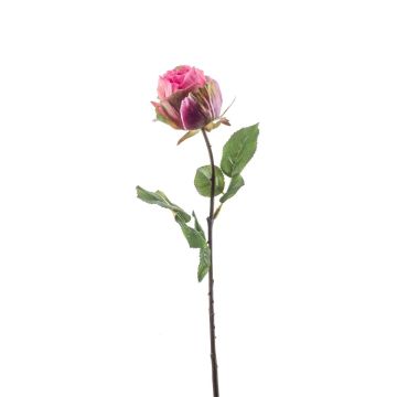 Textil Blume Rose POPI, pink-grün, 55cm