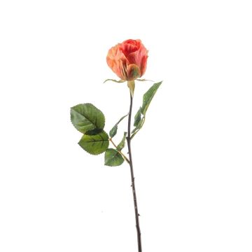 Textil Blume Rose POPI, orange-rosa, 55cm