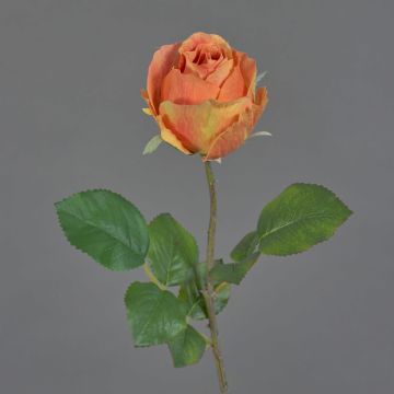 Deko Kunstblume Rose POPI, orange-rosa, 55cm, Ø7cm