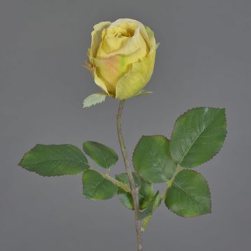 Deko Kunstblume Rose POPI, gelb-grün-rosa, 55cm, Ø7cm