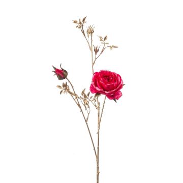 Künstlicher Rosen Zweig BUMBI, pink-gold, 80cm