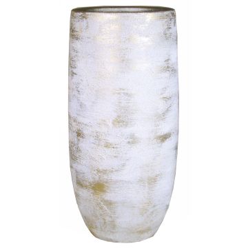 Keramik Blumenvase AETIOS, Farbverlauf, weiß-gold, 45cm, Ø20cm