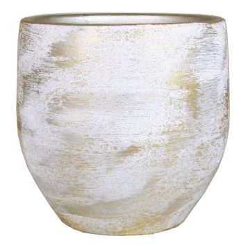 Keramik Blumentopf AETIOS, Farbverlauf, weiß-gold, 24cm, Ø24cm