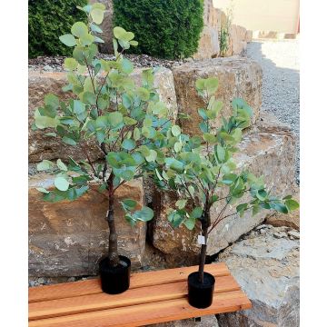 Künstlicher Eukalyptus Baum WISGARD, Kunststamm, grün-grau, 90cm