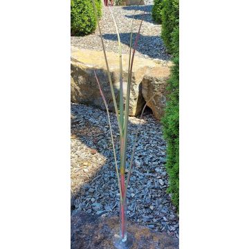 Plastik Pampasgras SINDRINA auf Steckstab, grün-pink, 115cm