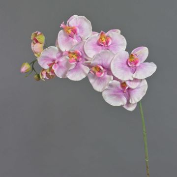 Künstlicher Blumenzweig Phalaenopsis Orchidee WESA, rosa-weiß, 90cm, Ø11-12,5cm