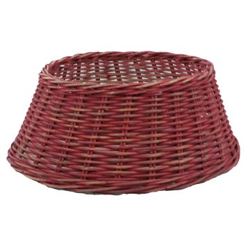 Weihnachtsbaumständer Korb MACARIO aus Rattan, rot, 26cm, Ø65cm