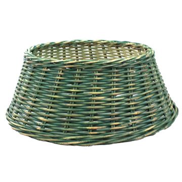 Weihnachtsbaumständer Korb MACARIO aus Rattan, grün, 26cm, Ø65cm