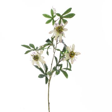 Kunst Passionsblume SHARI, weiß-lila, 100cm, Ø9-11cm