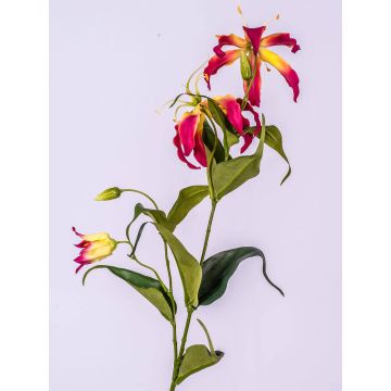 Textilblume Gloriosa FUJITA, pink-gelb, 80cm, Ø15cm