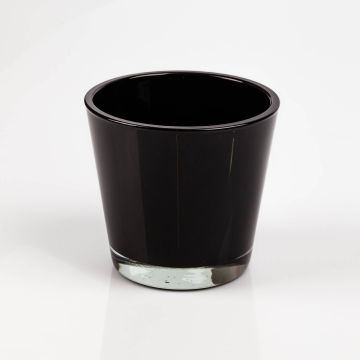 Glas Blumentopf RANA, schwarz, 13cm, Ø14cm