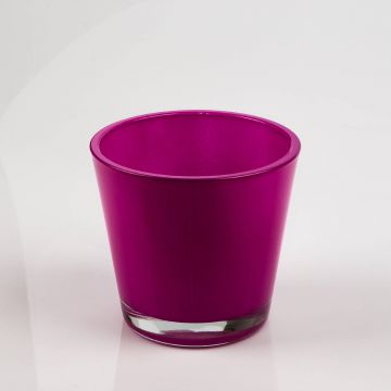 Glas Blumentopf RANA, pink, 13cm, Ø14cm