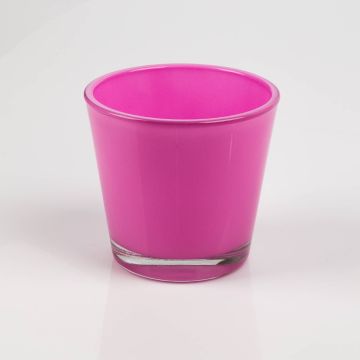 Glas Blumentopf RANA, rosa, 13cm, Ø14cm