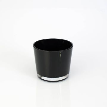 Maxi Teelichtglas ALENA, schwarz, 8,5cm, Ø10cm