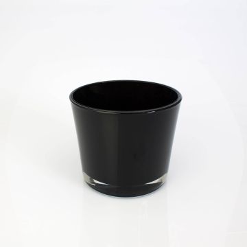 Glasübertopf ALENA, schwarz, 12,5cm, Ø14,5cm