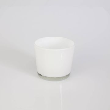 Maxi Teelichtglas ALENA, weiß, 8,5cm, Ø10cm