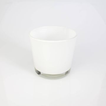 Glasübertopf ALENA, weiß, 10,5cm, Ø11,5cm