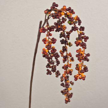 Künstlicher Holunderbeeren Zweig SWANTJE, Früchte, burgunderrot-orange, 40cm
