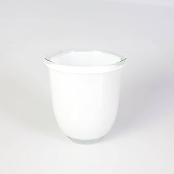 Orchideentopf Glas FYNN, weiß, 15cm, Ø13,5cm