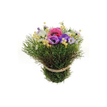 Deko Blumengesteck Anemone Gänseblümchen IKAIA, bunt, 19cm, Ø18cm