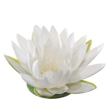 Kunst Lotusblüte SUADO, schwimmend, weiß, 6cm, Ø15cm