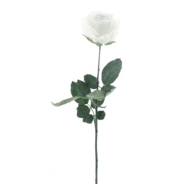 Künstliche Rose FREIDA, Eco Collection, weiß-lila, 65cm, Ø7cm
