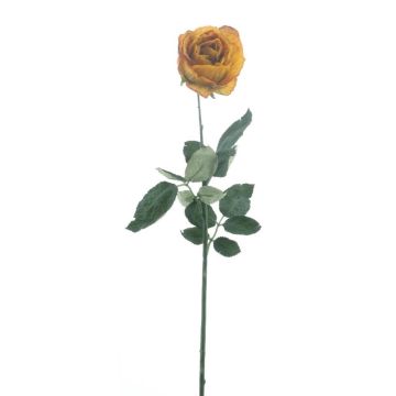 Künstliche Rose FREIDA, Eco Collection, orange-gelb, 65cm, Ø7cm