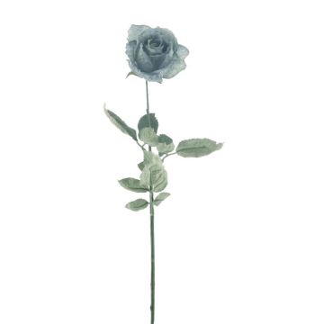 Künstliche Rose FREIDA, Eco Collection, grau-hellblau, 65cm, Ø7cm