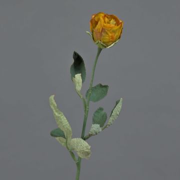 Künstliche Rose FREIDA, Eco Collection, orange-gelb, 60cm, Ø4cm