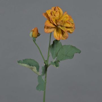 Künstlicher  Blumenzweig Dahlie GINGER, Eco Collection, orange-gelb, 60cm, Ø10cm