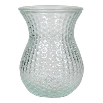 Glasvase LAUMA mit Muster, transparent, 19cm, Ø14cm