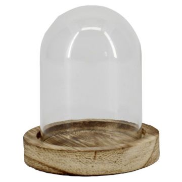 Glashaube DANILLA mit marmoriertem Holzboden, klar, 7,5cm, Ø4,5cm