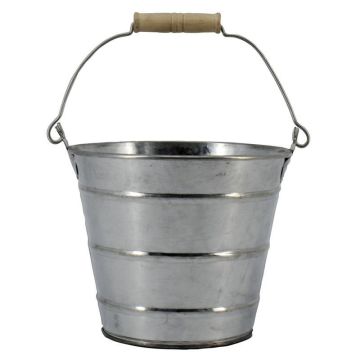 Zink Eimer JULISA mit Henkel, silber, 12,5cm, Ø14,5cm