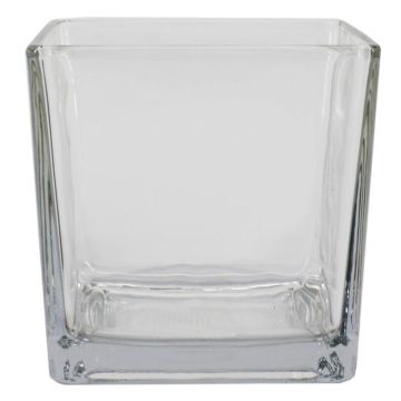 Teelichthalter KIM OCEAN aus Glas, klar, 10x10x10cm