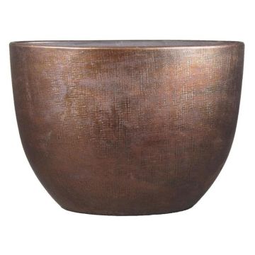 Ovaler Keramiktopf AGAPE mit Maserung, kupfer, 50x20x36cm