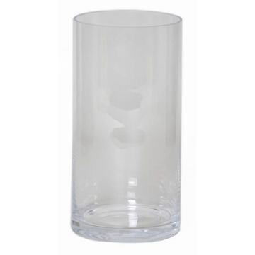 Glas Vase Zylinder SANSA OCEAN, klar, 30cm, Ø15cm