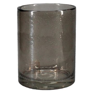 Zylindervase Glas SANUA mit Bläschen, schwarz-klar, 27cm, Ø18cm