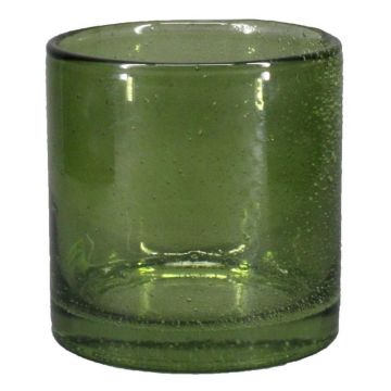 Zylinder Kerzenglas SANUA mit Bläschen, grün-klar, 20cm, Ø19cm
