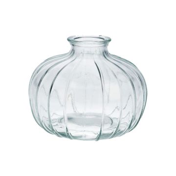 Flasche aus Glas ALFHARD mit Rillen, klar, 8,5cm, Ø10,5cm