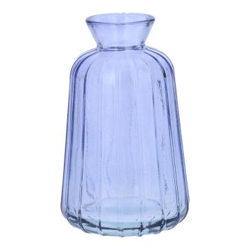 Deko Glasflasche TATIANA mit Rillen, flieder-klar, 11cm, Ø6,5cm