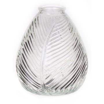 Flaschenvase NELLOMIO mit Blattstruktur, Glas, klar, 16cm, Ø14cm