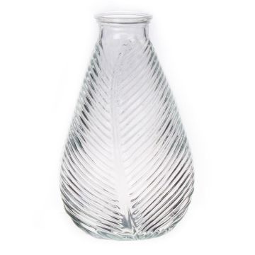 Flaschenvase NELLOMIO mit Blattstruktur, Glas, klar, 23cm, Ø14cm