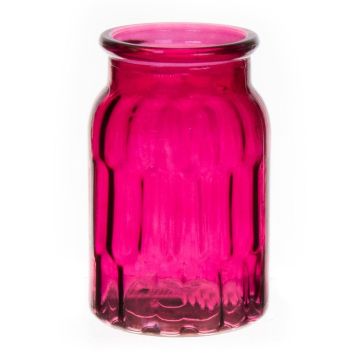 Vase ORAZIATA mit Muster, Glas, pink-klar, 17,8cm, Ø11,8cm
