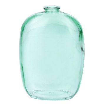 Glas Meplatflasche PAISANTO, türkis-klar, 7,5x3,5x11cm