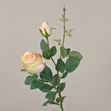 Kunst Rose CARUSA, rosa-creme, 80cm, Ø8cm