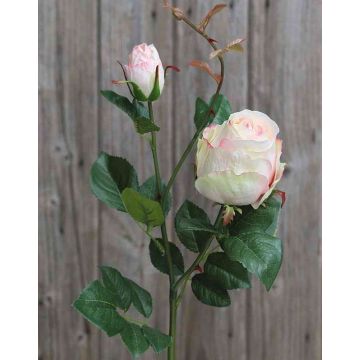 Kunst Rose CARUSA, rosa-creme, 80cm, Ø8cm