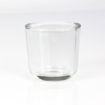 Teelichthalter NICK aus Glas, klar, 8cm, Ø8cm