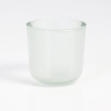 Teelichthalter NICK aus Glas, matt-klar, 8cm, Ø8cm