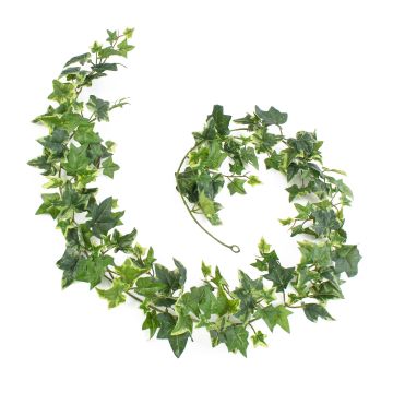 Dekopflanze Efeugirlande LUKA, grün-weiß, 180cm
