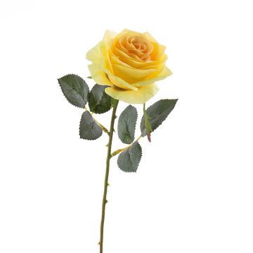 Kunstblume Rose SIMONY, gelb, 45cm, Ø8cm